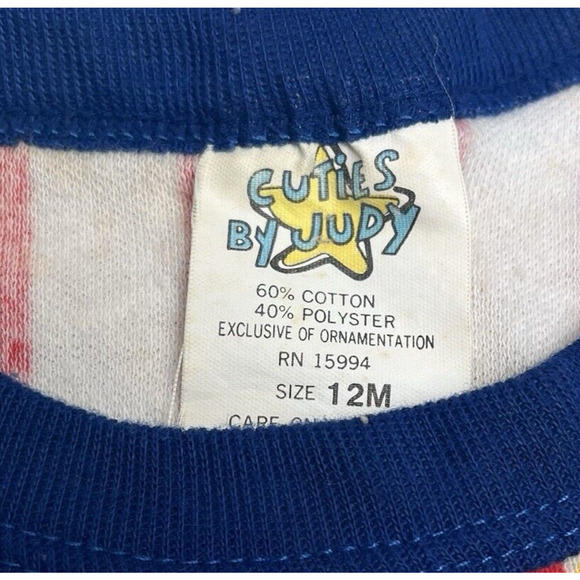Vintage Baby Boy Baseball T-shirt Cotton Blend 12 Months Sluggers Cuties by Judy - Picture 4 of 5